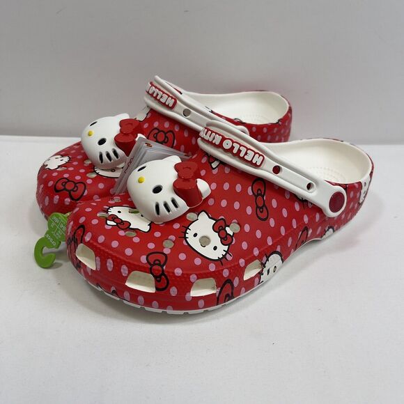 Hello Kitty Crocs Classic Clogs Women's 9 - Men's 7 Multicolor 210575-90H NIB - Picture 1 of 12